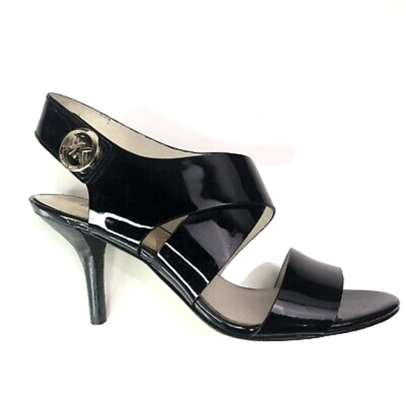 Michael Kors black patent leather slingback sandals sz 10M - Picture 2 of 9